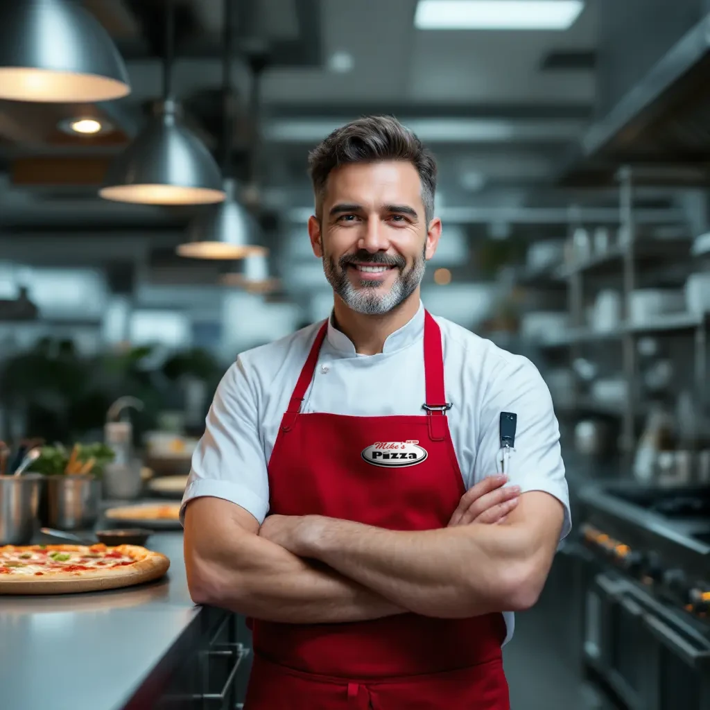Erfolgreicher Franchise-Partner in seiner Mikes's Pizza Filiale